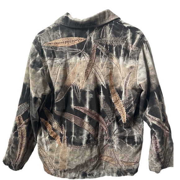 chicos design embroidered jacket size 1 vintage inspired art jacket - Picture 5 of 7